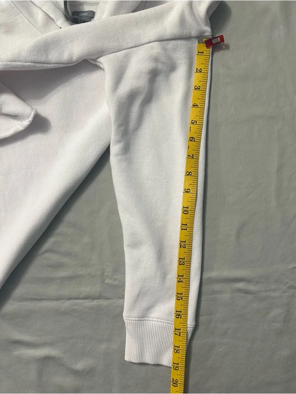 Aerie Cropped White Hoodie Ribbon Drawstrings M - Picture 7 of 9